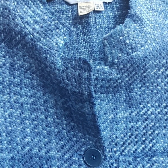 Zara Woman (vintage) Blue tweed blazer jacket - Picture 2 of 6